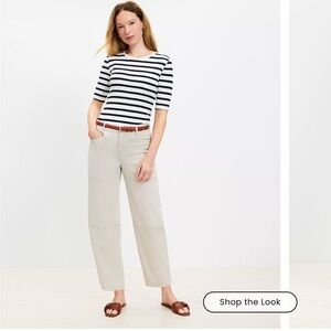 LOFT utility barrel leg pants in twill